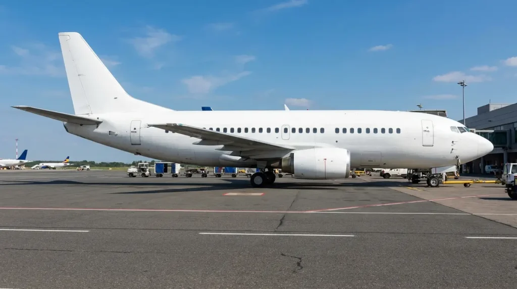 Boeing 737 aircraft shown as a 100 feet long comparison