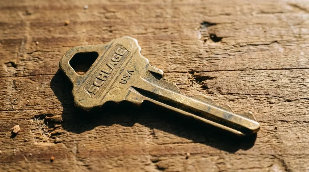 Standard house key shown as an example of things that are 3 inches long