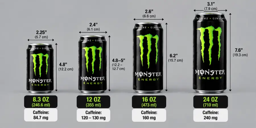 Monster Energy Can Sizes